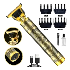Máquina de Cortar Cabelo Profissional – Barbeador Elétrico Dragão com Bateria Recarregável