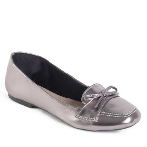 Sapatilha Feminina Metalizada Prata Velho 013 com Laço | Conforto e Estilo Moderno