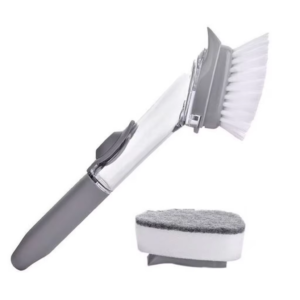 Escova Limpeza 2 em 1 Dispenser Detergente Prática Multifuncional Compacta Cozin