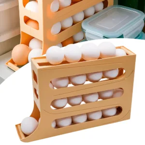 Organizador de Ovos para Geladeira – Dispenser Rolante Prático e Compacto