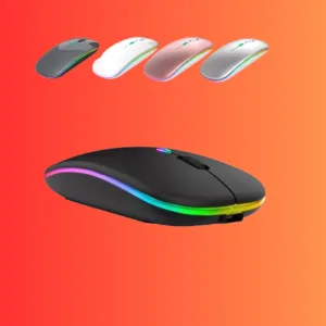 Mouse Sem Fio Recarregável – Conexão 2.4GHz com LED RGB