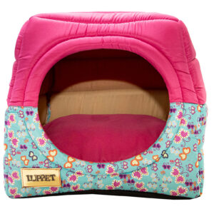 Cama Iglu e Toca Para Cachorro Luppet Luxo Rosa Borboleta Tamanho:G